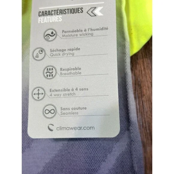 Climawear Shirt Mens Size S Short Sleeve Moisture Wicking Gradient Blue & Yellow - Picture 5 of 8